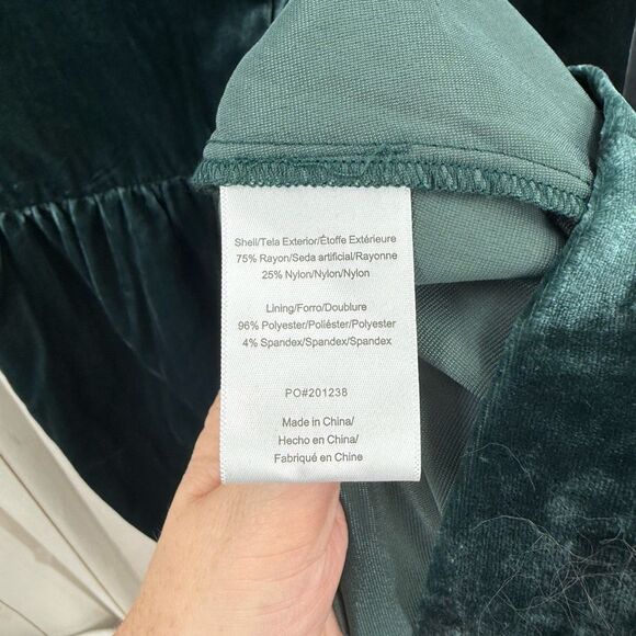 ModCloth Women’s 16 Green Velvet Retro Shirt Dress New - Picture 4 of 6